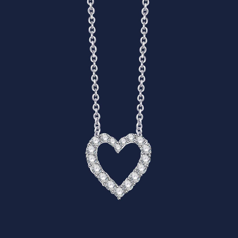 270 Heart diamond necklace white