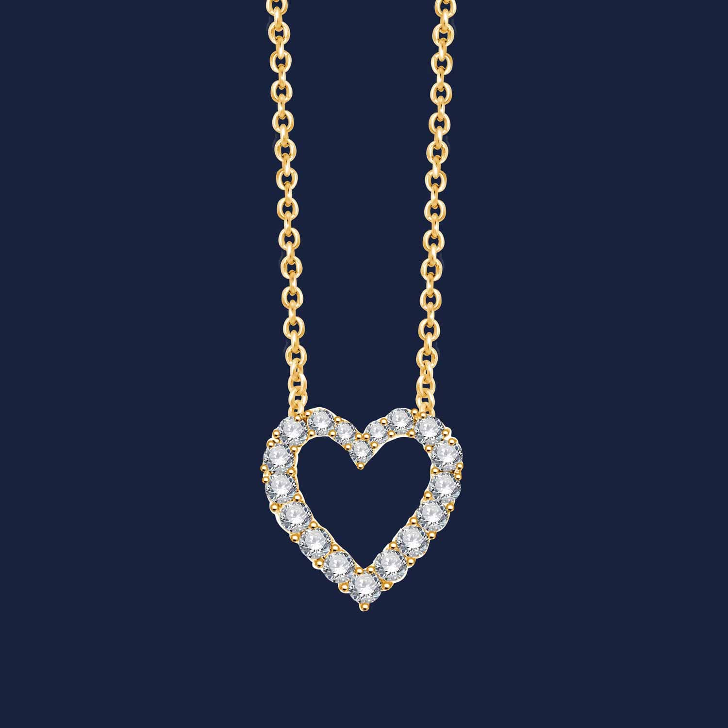 270 Heart diamond necklace yellow