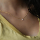 runde laborgezüchtete Diamanten Halskette