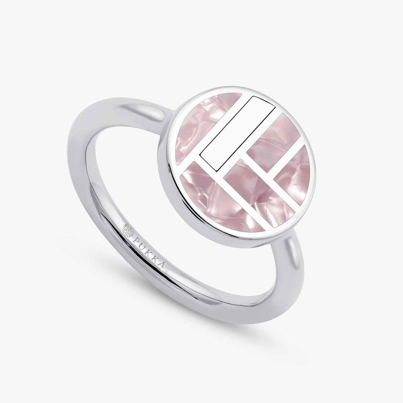 Bauhaus Custom Ceramic Ring Pearl Rose