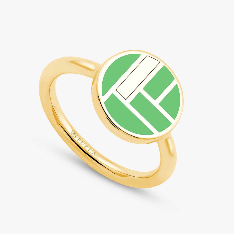 Bauhaus Custom Ceramic Ring Sena Green
