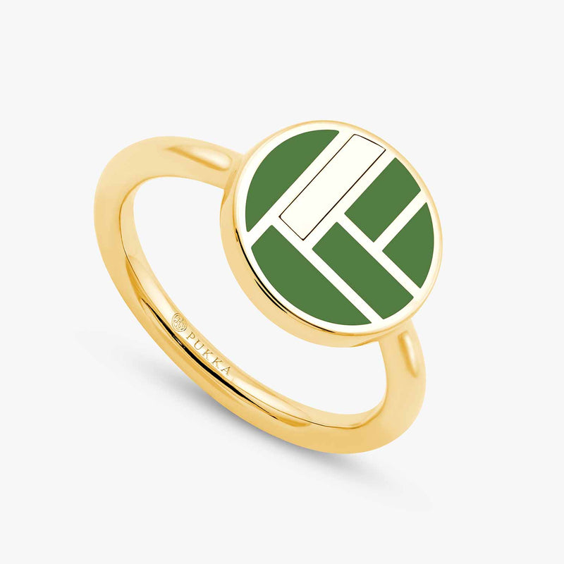 Bauhaus Custom Ceramic Ring Vintage Green