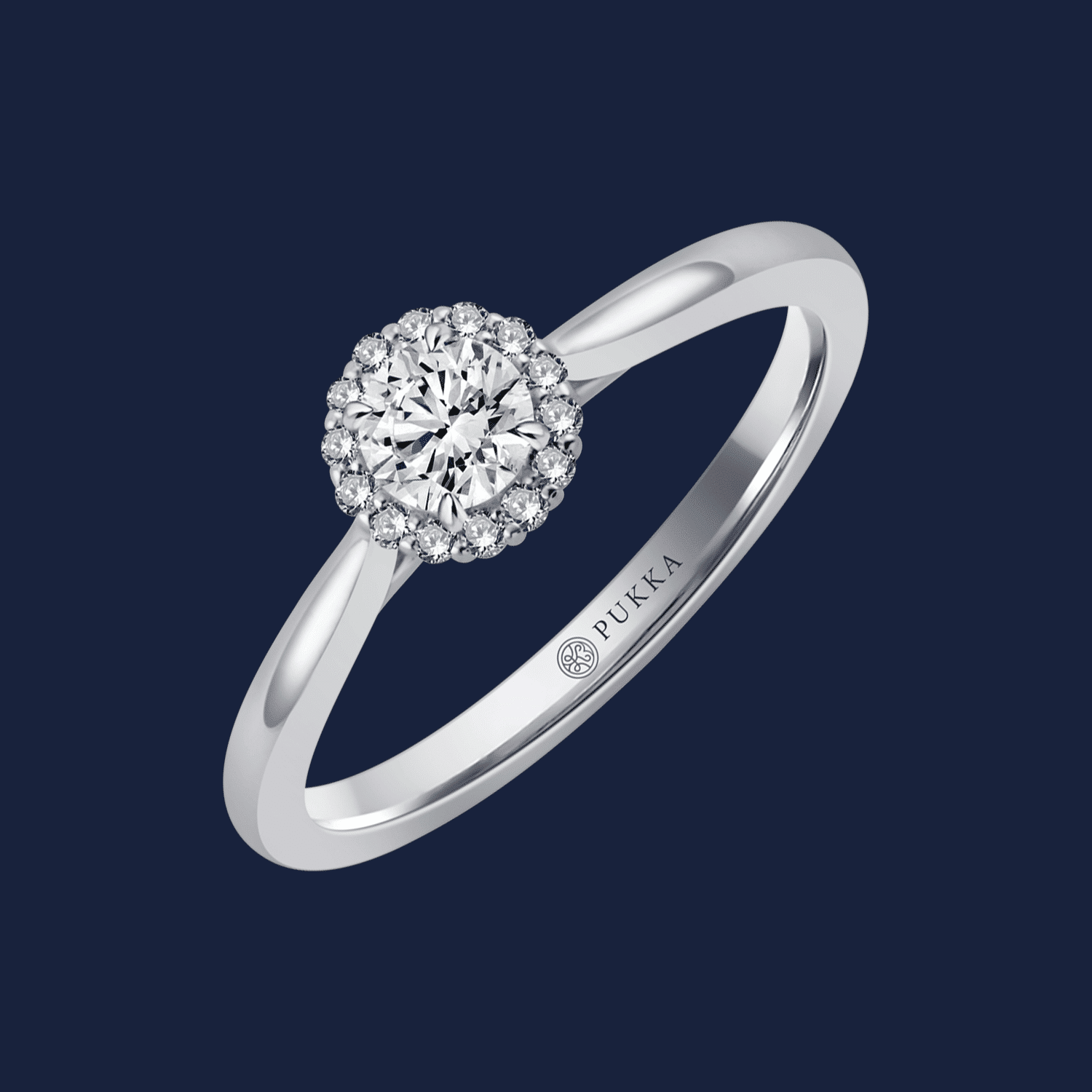 Bouquet Halo Round Pinched Cathedral Ring