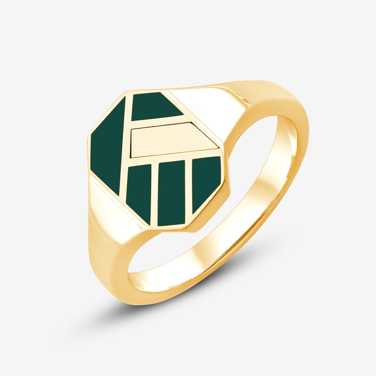 Bauhaus Jagged Signet Ring Yellow