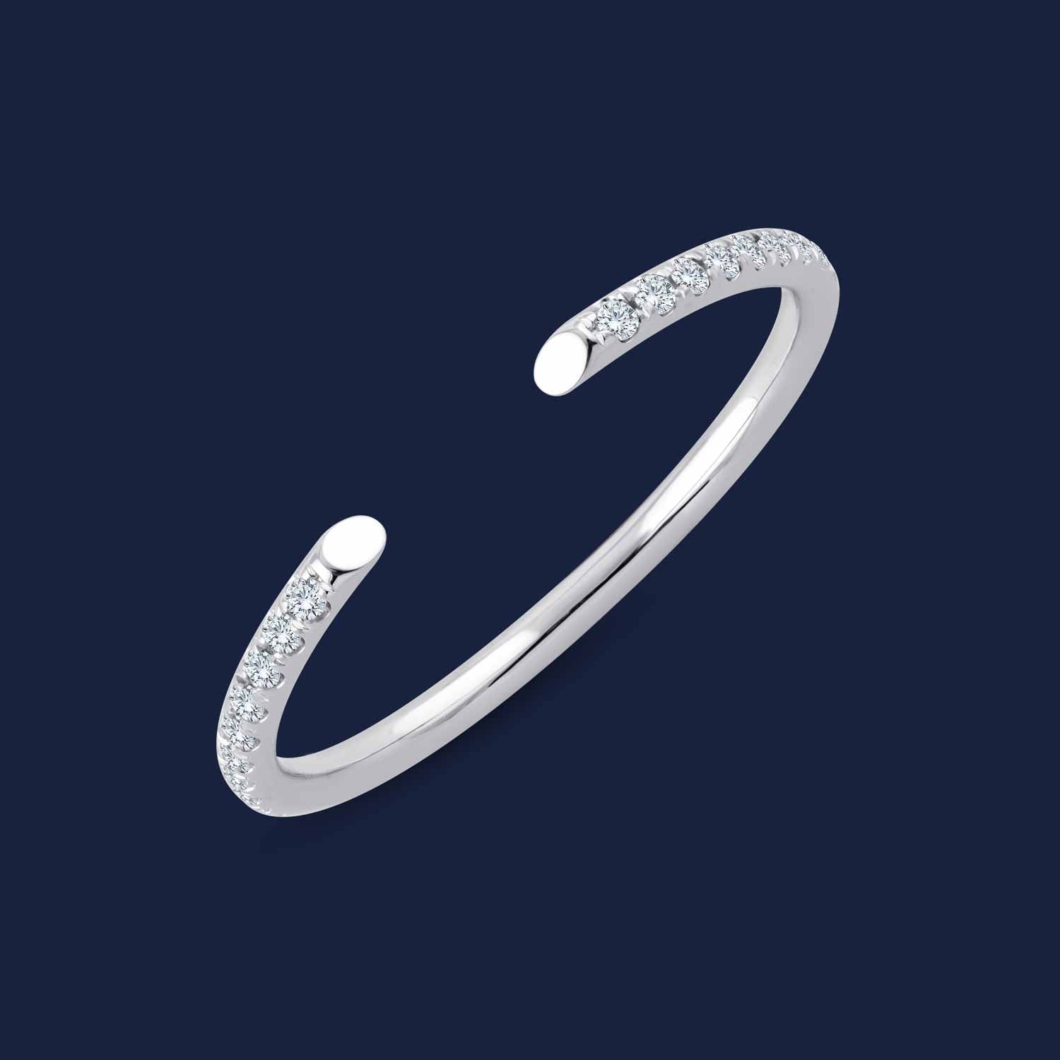 Helix Ring in Weißgold mit Diamanten