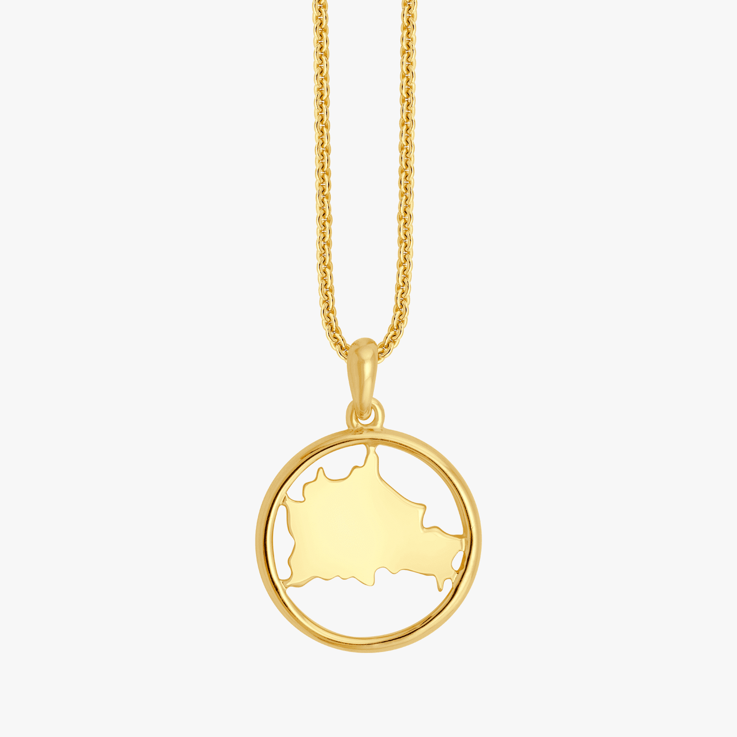 Minimalistische Berlin Map Kette in Gold